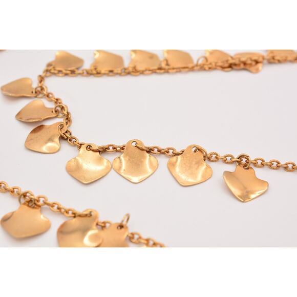 Vintage Statement Belt Gold Shaker Charm Dangle Linked Shiny Heavy Chunky 37" - Picture 4 of 12